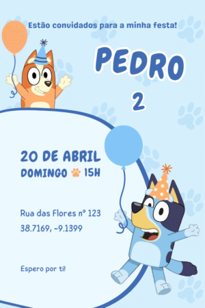 Convite Digital – Bluey 2