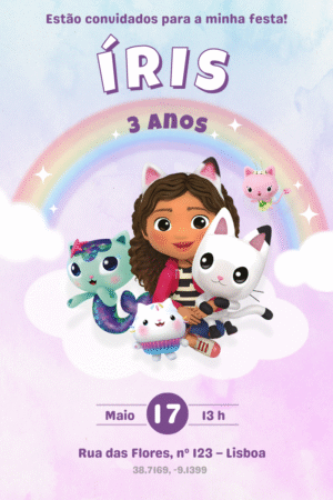 Convite Digital – Casa de Bonecas da Gabby