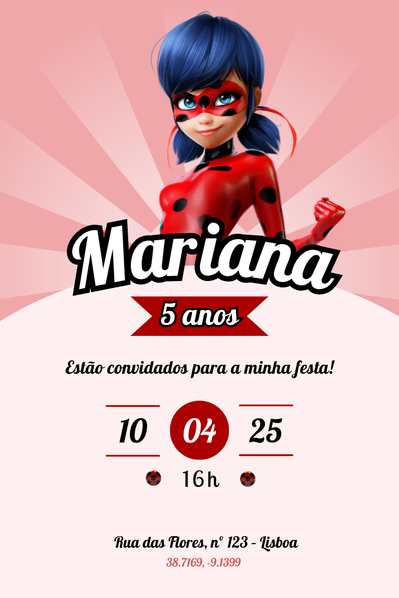 Convite Digital – Ladybug