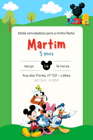 Convite Digital – Mickey Mouse 2