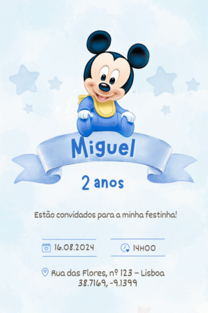 Convite Digital – Mickey Bebé