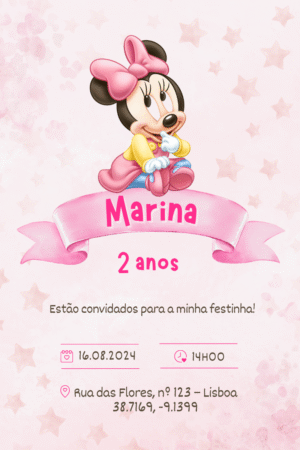 Convite Digital – Minnie Bebé