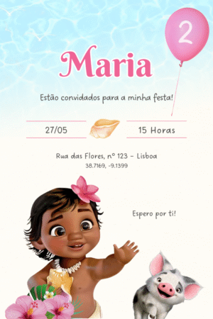 Convite Digital – Moana