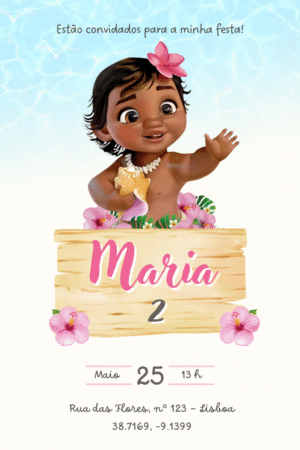 Convite Digital – Moana 2