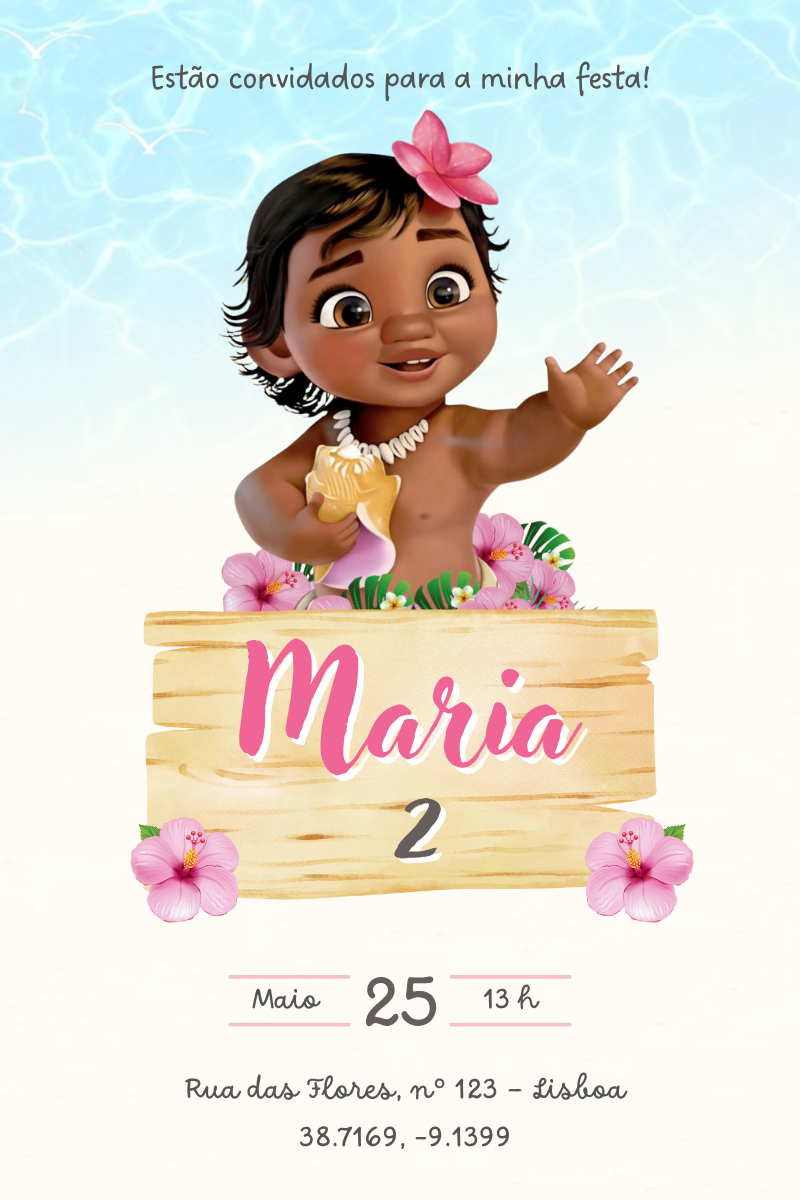 Convite Digital – Moana 2