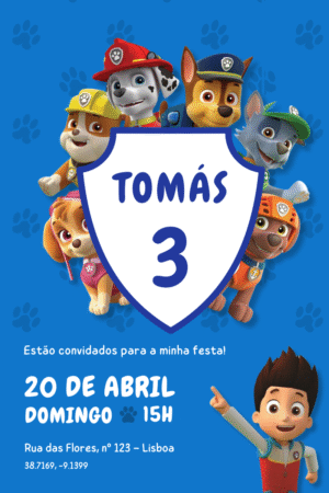 Convite Digital – Patrulha Pata