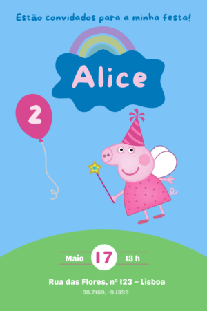 Convite Digital – Peppa Pig
