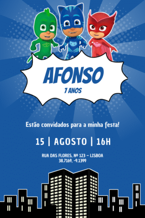 Convite Digital – PJ Masks