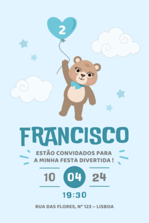 Convite Digital – Ursinho