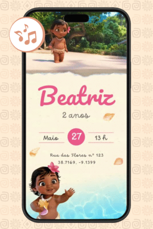 Convite Animado Moana