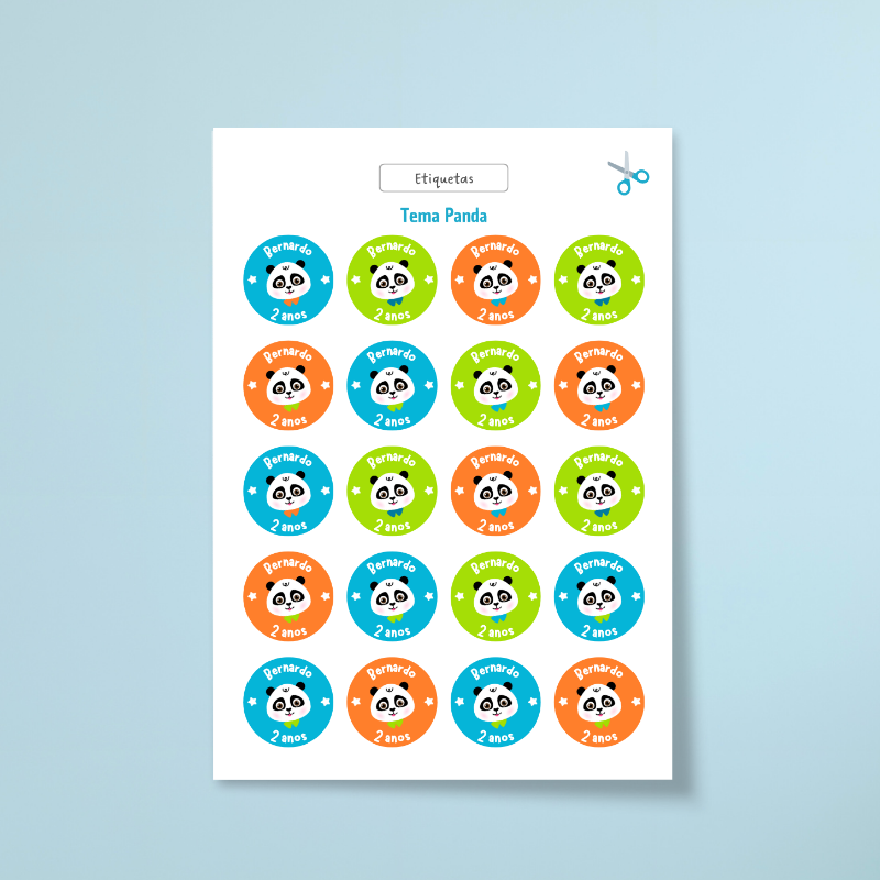 Etiquetas Panda Menino