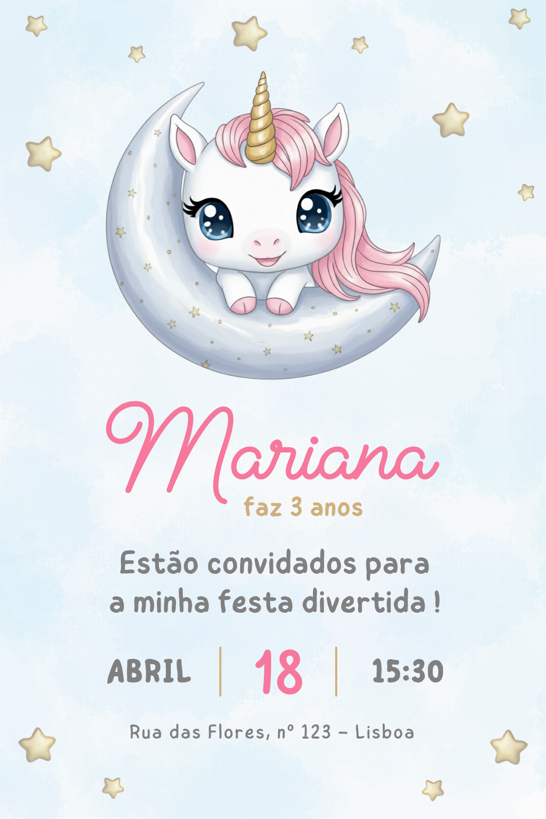 Convite Unicornio 3