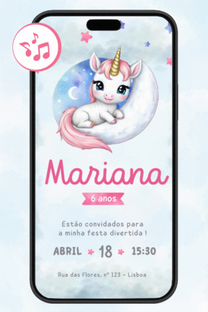 Convite Animado Unicornio