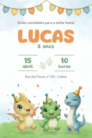 Convite Dinossauros