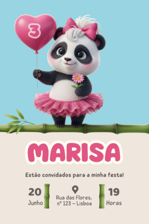Convite digital Panda