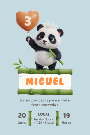 Convite digital Panda
