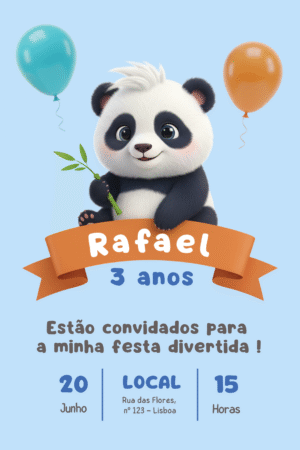 Convite digital Panda