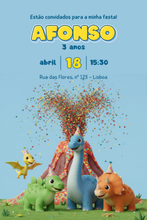 Convite Digital Dinossauros