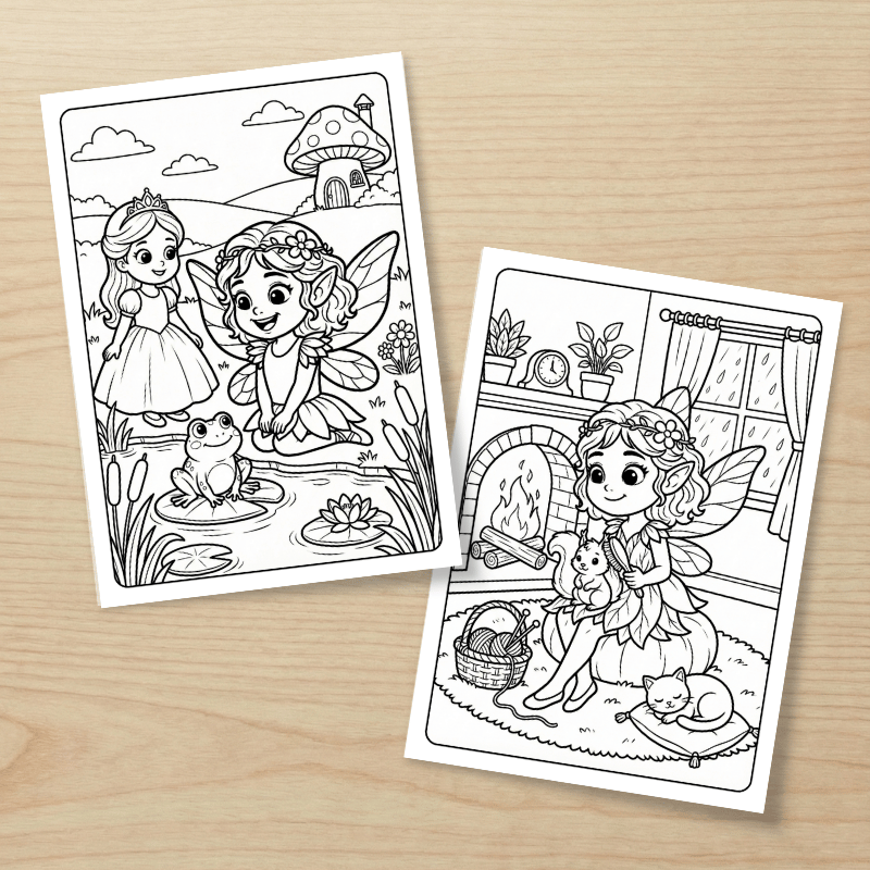 livros de colorir de fadas em PDF