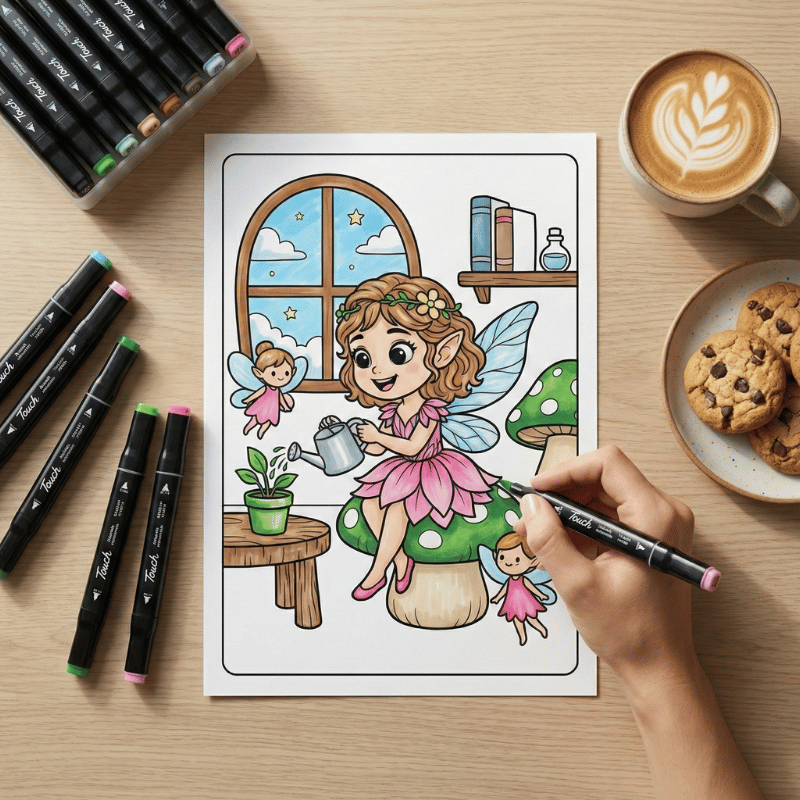 livros de colorir de fadas em PDF