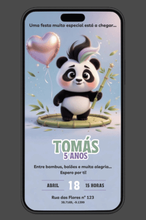 Convite Animado Panda
