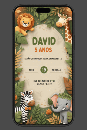 convite animado Selva